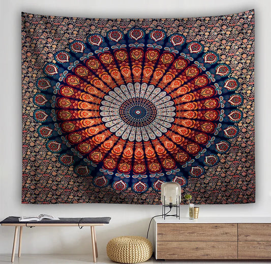 Mandala Tapestry Wall Hanging Boho Decor Wall Cloth Tapestries Psychedelic Hippie Night Moon Tapestry Mandala Wall Carpet