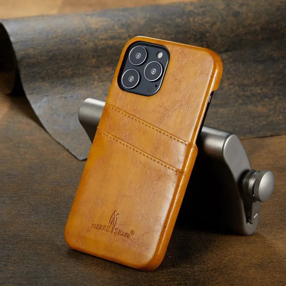 Frendorf | Leder iPhone 16/15/14 Rückseitenhülle Kartenhalter Case