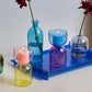 Farbenfroher Glas-Teelichthalter