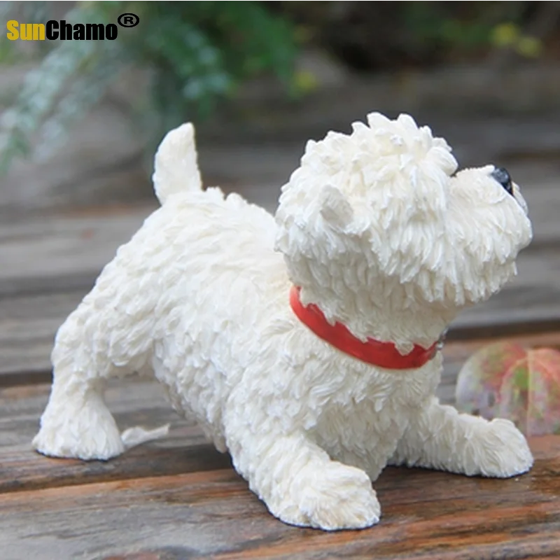 Frendorf | TerriCraft West Highland Terrier Figur | Harz Hundemodell | Deko für Zuhause & Auto