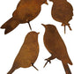 Frendorf | 4-teiliges rustikales Metallvogel-Set Zaun Dekor