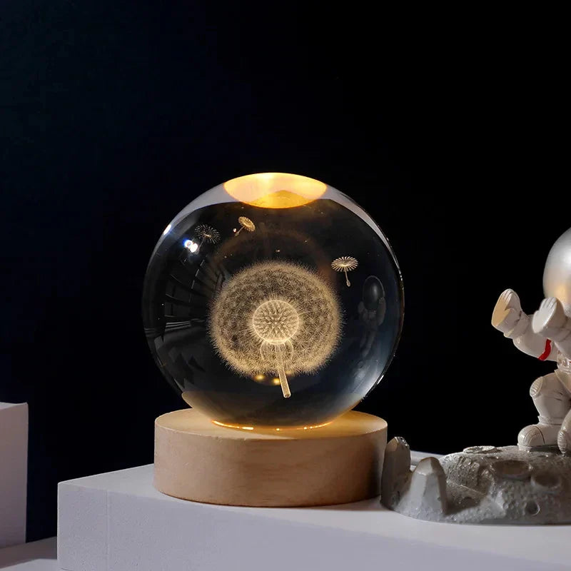 3D Mondkristallkugel Lampe