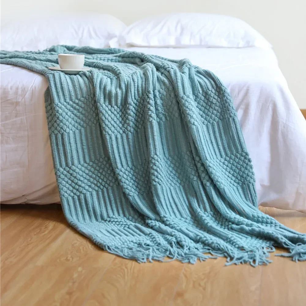 Nordic Style Dick Gestrickte Decke