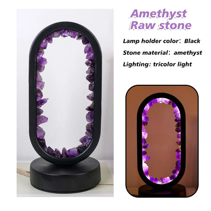 Natürliche Amethyst Oval Nachtlicht