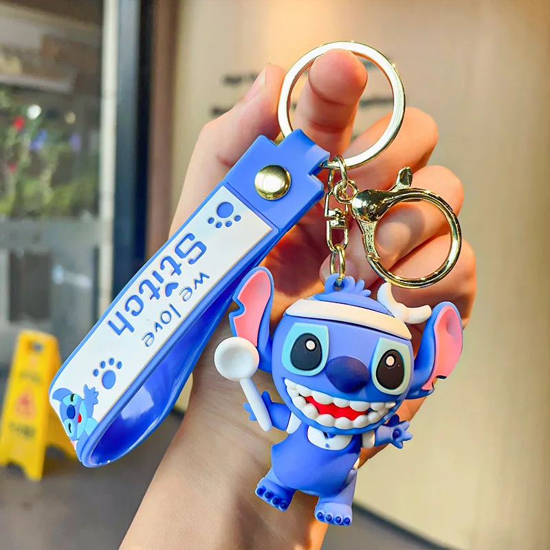 Anime Disney Schlüsselanhänger - Süßer Mickey Mouse, Minnie, Lilo und Stitch Cartoon Schlüsselring, Ornament und Autoanhänger, Perfekte Geschenke für Kinder