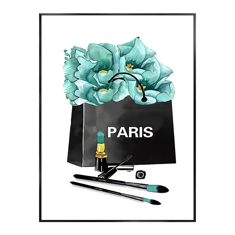 Modern Luxury Perfume Women Paris Fashion Poster Decorative Prints Canvas Painting Wall Art Pictures Elegant Girl Bedroom Decor