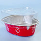 50 Stück 100 ml Aluminium Puddingbecher aus Alufolie mit Deckel - Herzförmige Einweg Mini Mousse Cupcake Behälter Backformen