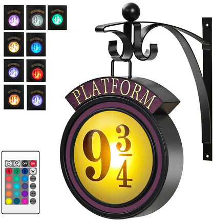 Harry Potter 9 3/4 Figur Nachttischlampe LED Magische Wandlampen Plattform Hogwarts 3D Lampe Harries Zimmerdekoration Kinder Geburtstag Geschenk