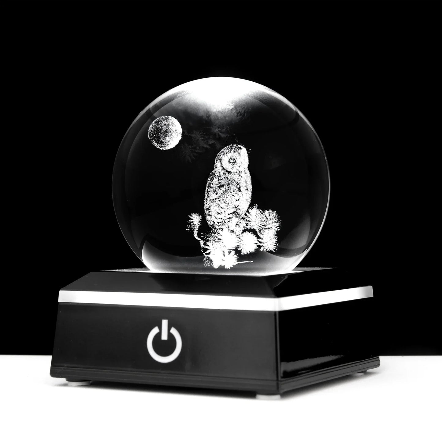 Kristallkugel Seepferdchen Delfine Eulen Globus Ozeane Ornamente Geschenke 3D Tiere Kristallkugel mit Lichtbasis Nachtlicht Wohnkultur