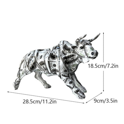 Graffiti-Malerei Harz Bull Figuren Home Wohnzimmer Schlafzimmer Büro Desktop Feng Shui Ornamente Sammlung Statuen