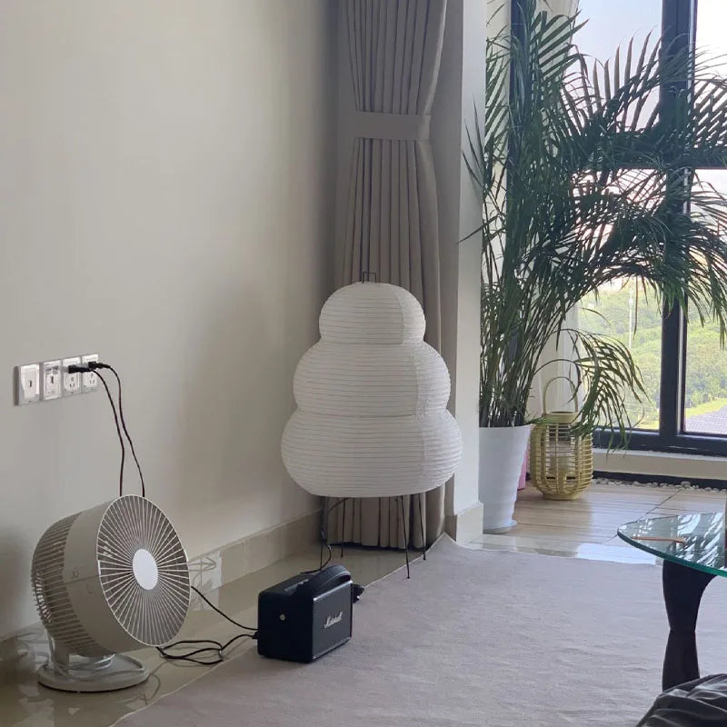 Frendorf | Japanischer Stil LED Reispapier Schreibtischlampe – Tricolor dimmbares Nachtlicht für Wohnzimmer, Schlafzimmer und Hoteld decoration