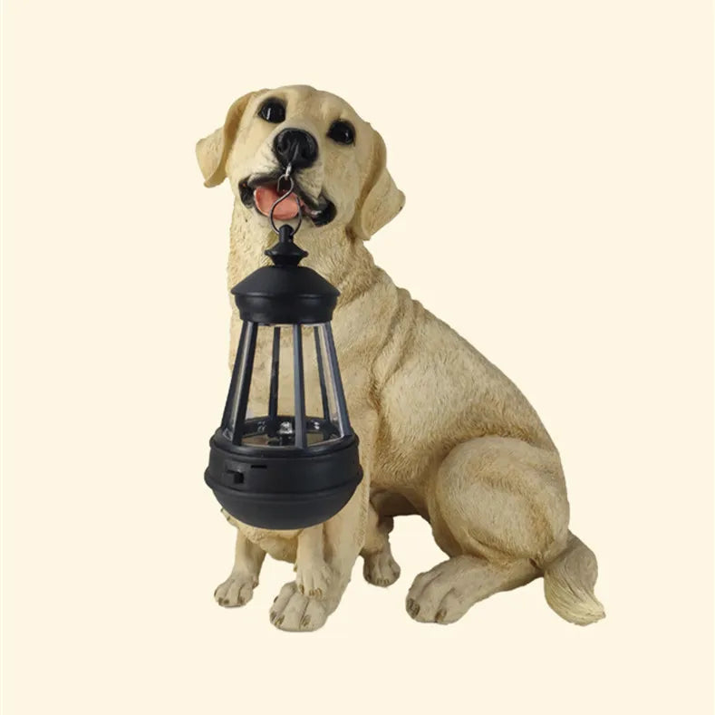 Frendorf | Solarbetriebene Outdoor-Harz-Hundestatue Lampe