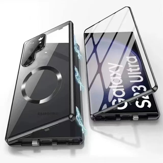 Frendorf | Metall Aluminiumlegierung 360 Hülle mit Sicherheitsverschluss für Samsung Galaxy S24-S23 Serie