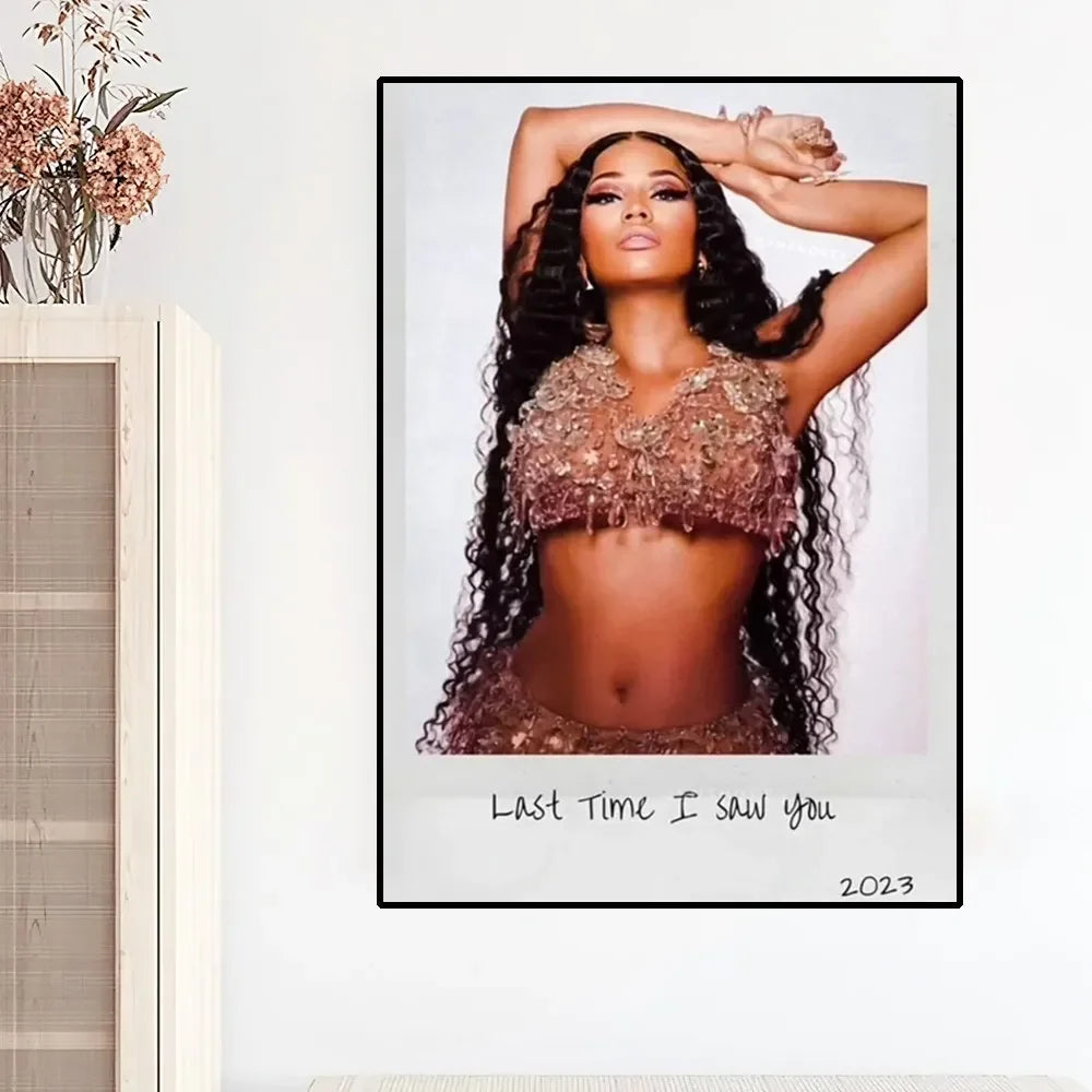 Moderne Pink Ästhetik Wandkunst Sängerin Nicki Mina HD Öl auf Leinwand Poster und Drucke Zuhause Schlafzimmer Wohnzimmer Dekor Geschenke
