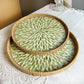 Lotusblatt Rattan & Muschel Obstkorb Tablett