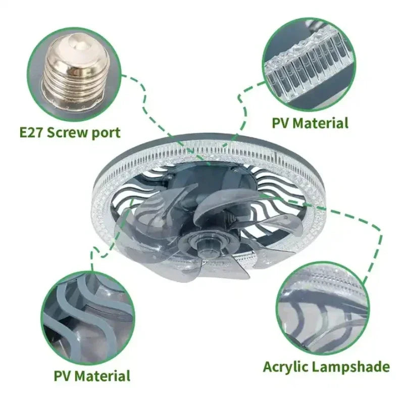 Frendorf | 3in1 Fernbedienung Lautlos Geräusch Elegant Ventilator Lampe