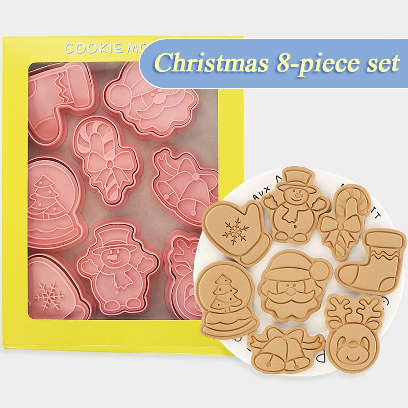 Frendorf | 8Teilig 3D Weihnachtsplätzchen Ausstecher