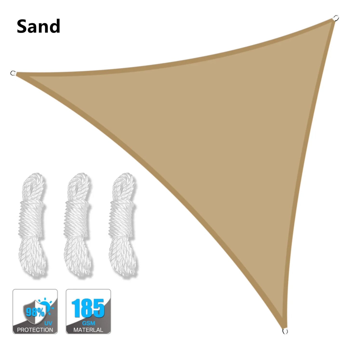 5x5x5/2x2x2M Wasserdichter Sonnenschutz - Dreieckiger Sonnenschutz - Outdoor-Überdachung für Garten, Terrasse, Pool - Schattensegel Markisenstoff