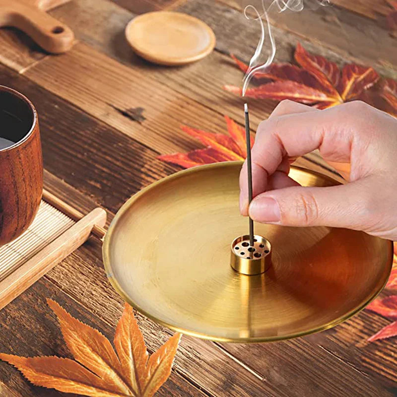 Kreativer Metal Räucherstäbchenhalter Messing Gourd & 9 Löcher Räucherstäbchen Halter Räuchergefäß Aschefänger Buddhismus Zubehör Wohnkultur