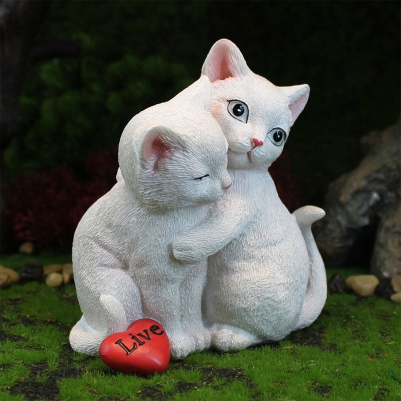 Niedliche Paar Katze Figurine