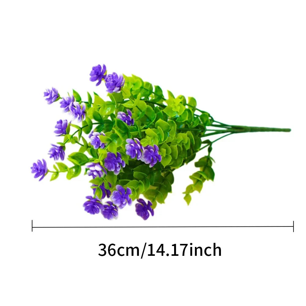 Frendorf | 1 Bundle Künstliche UV-beständige Blumen – Grünpflanzensträucher für Außenbereich, Hochzeit, Küche, Büro und Gartendekoration