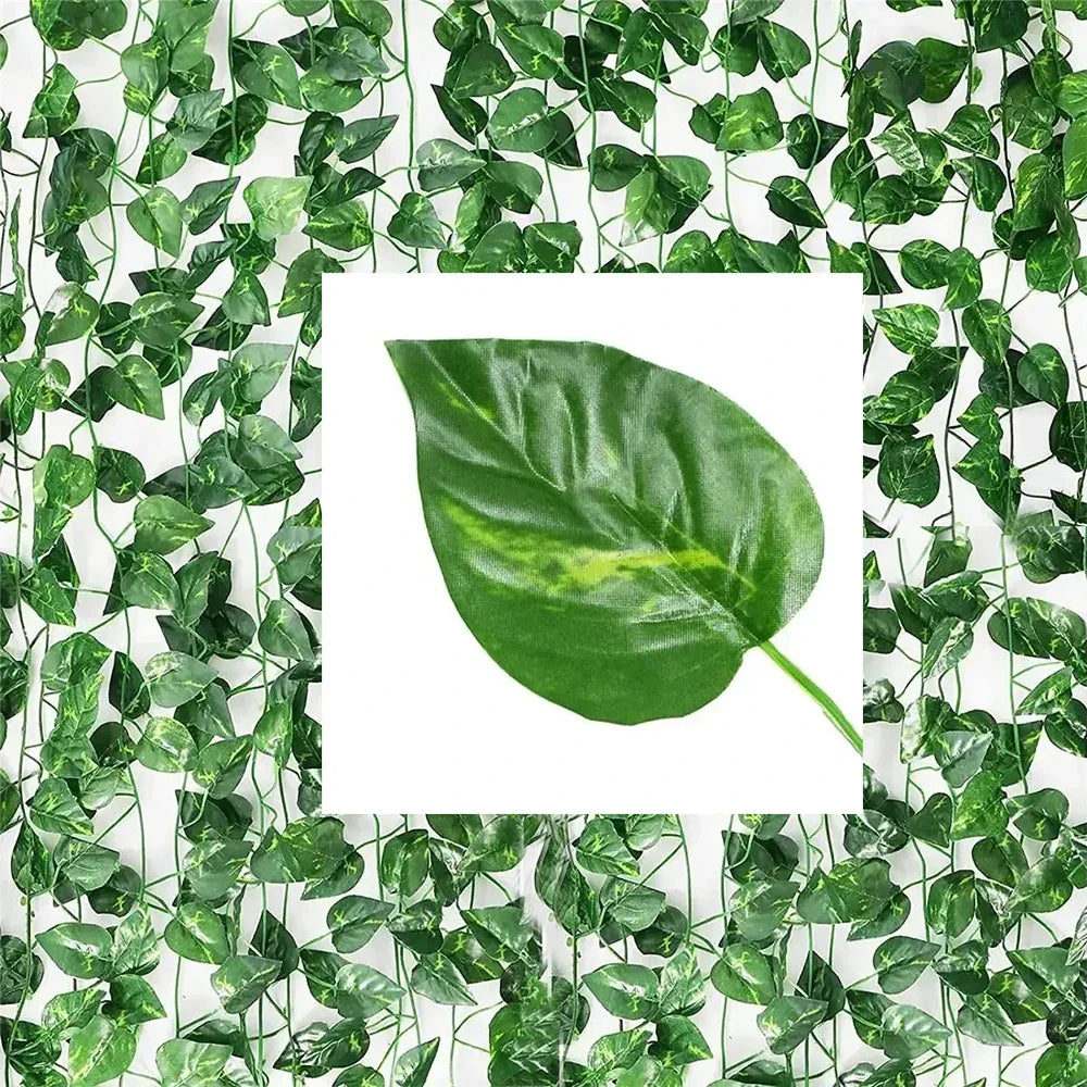 Frendorf | 100/2M Künstlicher grüner Efeu-Rebe Girlande Fake-Blatt Pflanzen Rattan hängende Klettergirlanden für Garten Hochzeitsfeier Wanddekorationen
