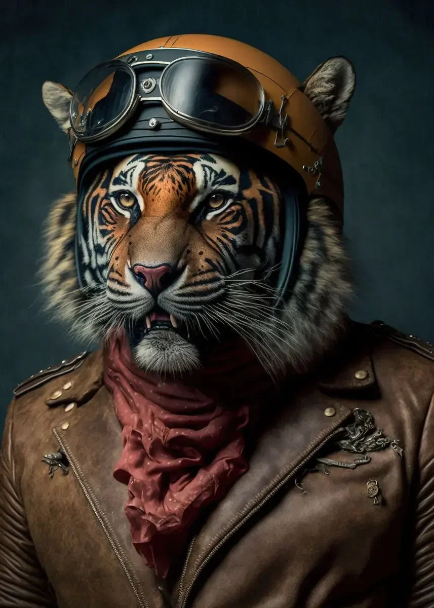 Lustige Tier-Aviator-Poster-Drucke Löwe Tiger Elefant Reh Flugzeug Pilot Leinwandmalerei Wandkunst Für Wohnzimmer Wohnkultur