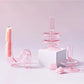 Pink Glass Taper Kerzenhalter