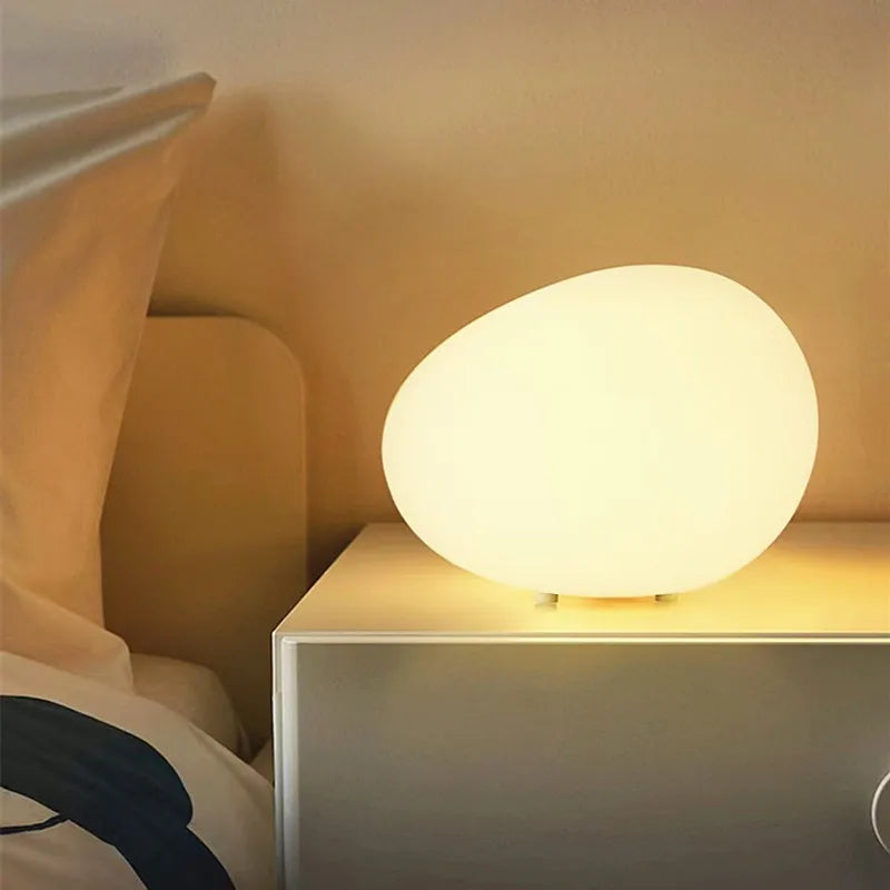Frendorf | StoneLume Cobblestone Weiße Lampe | Modernes LED Design | Stimmungslicht | Perfekte Dekoration für Zuhause