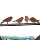 Frendorf | 4-teiliges rustikales Metallvogel-Set Zaun Dekor