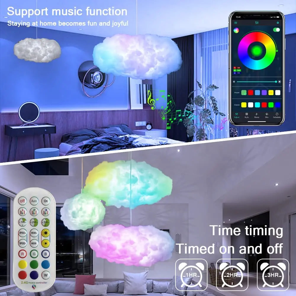 Cloudscape Glow 3D Wolken Smart Schlafzimmerlampe