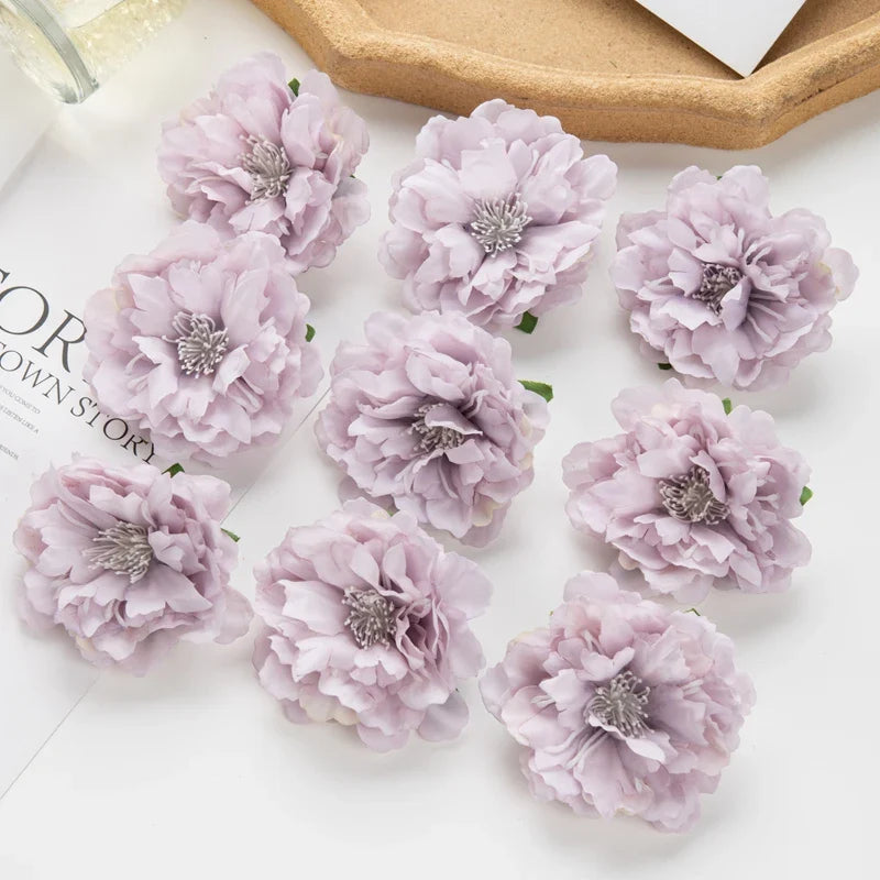 Frendorf | 10 Stück Künstliche Seiden-Pfingstrosenblüten – DIY Bastel Fake Staubblüten für Hochzeiten, Zuhause, Valentinstag und Außen Dekoration