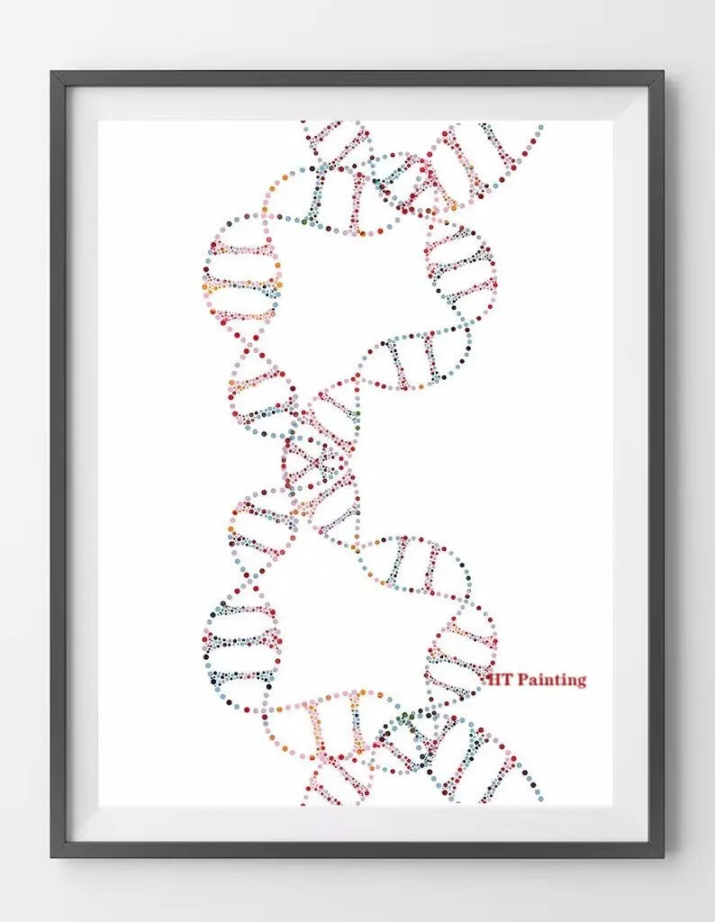 DNA-Genetic-Code-Poster, Einzelhelix-Baumdesign-Leinwandmalerei-Poster für die Wohnkultur Wohnzimmer-Wandkunst für das Schlafzimmer