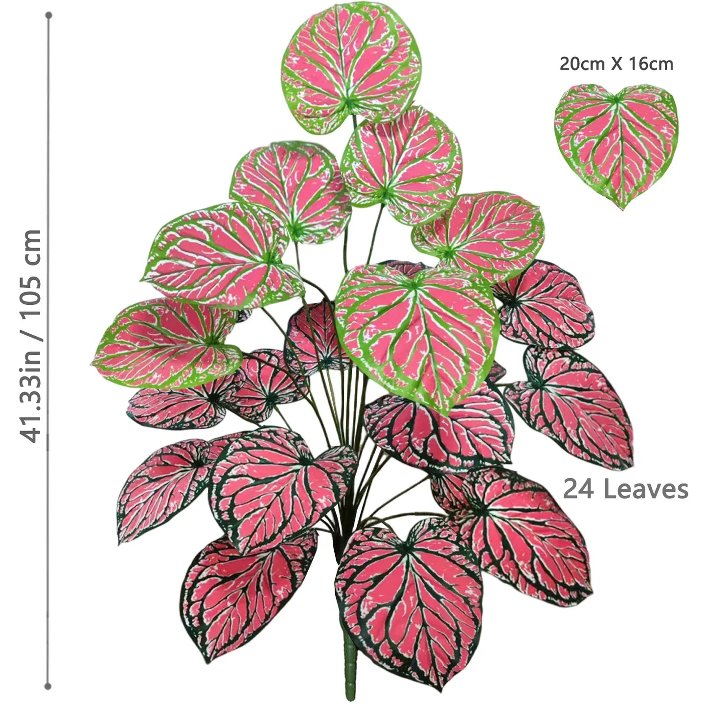 Frendorf | 105 cm Künstliche Pink Fairy Taro & Monstera Blätter – Seidentradieschen & Callalilien Dekor für Zuhause, Büro und Jubiläumsfeiern – Boden Display