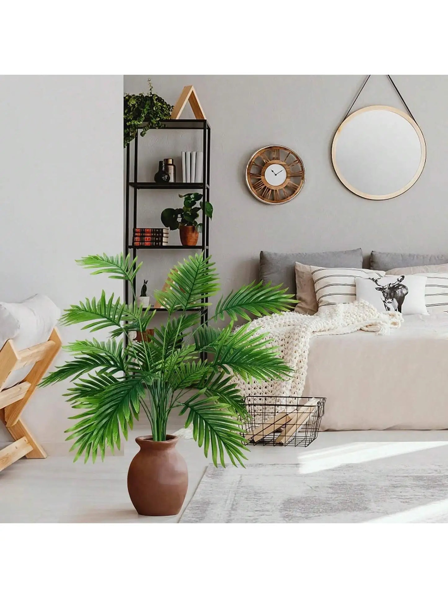 Frendorf | 1pc Künstliche Palmenpflanzenblätter – Faux Monstera & Schildkrötenblatt für Außen- & Innendekoration – Große tropische Palmenbaum-Imitationsblätter