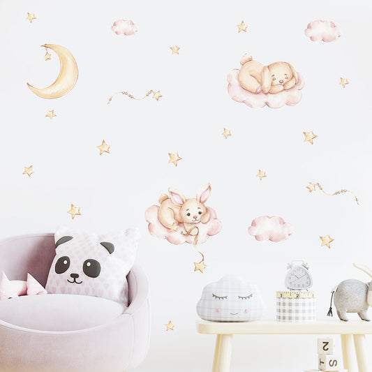 Frendorf | Cartoon Wandtattoos Hase Mond Wolken