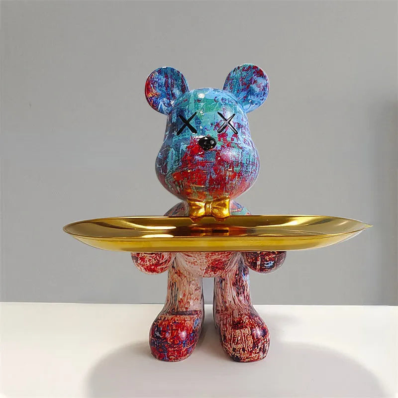 Bärenstatue mit Tablett