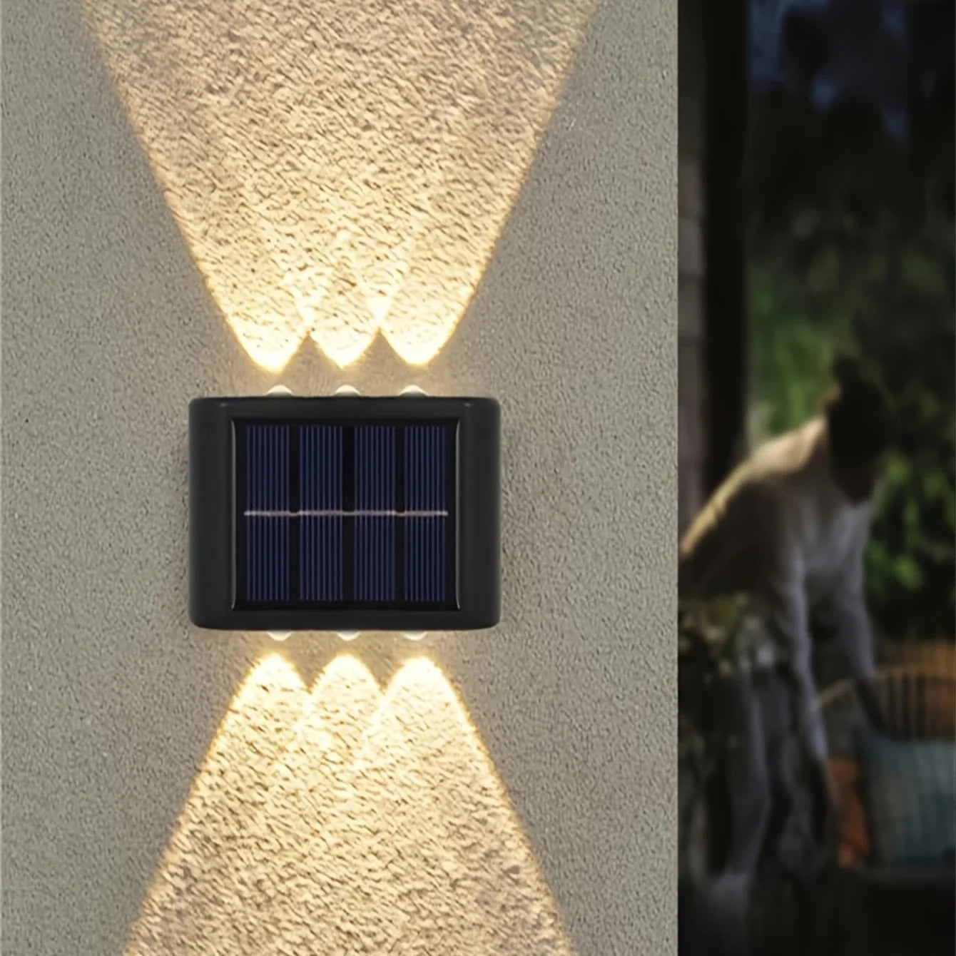 Frendorf | Solar Up Down Wandlichter – Wasserdichte Außen-LED-Wandlampen mit Lichtsensor für Garten, Terrasse & Weg