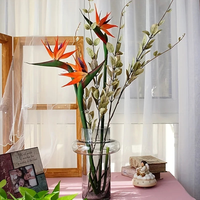 Frendorf | Künstliche Paradiesvogelblumen – 3 Stück Gummi-Strelitzia 62,2 cm langer Stiel für DIY-Home- & Partydécor
