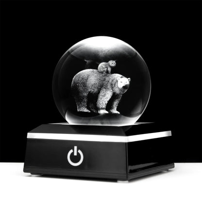 Kristallkugel Seepferdchen Delfine Eulen Globus Ozeane Ornamente Geschenke 3D Tiere Kristallkugel mit Lichtbasis Nachtlicht Wohnkultur