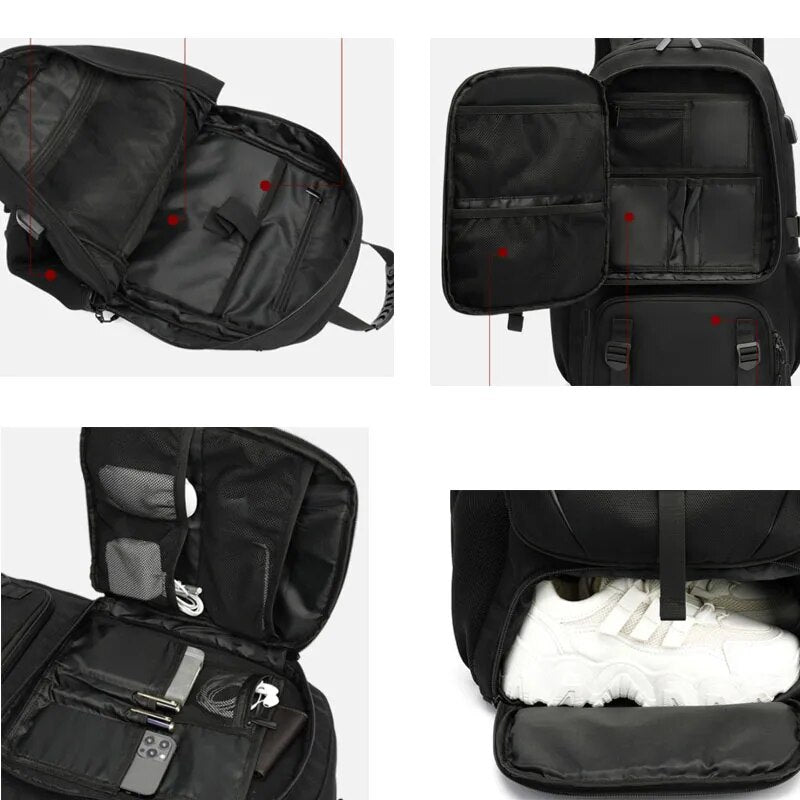 Frendorf | Tech Trek Pro 50-80L – Der ultimative Rucksack mit USB-Ladeanschluss | Langlebig & Geräumig