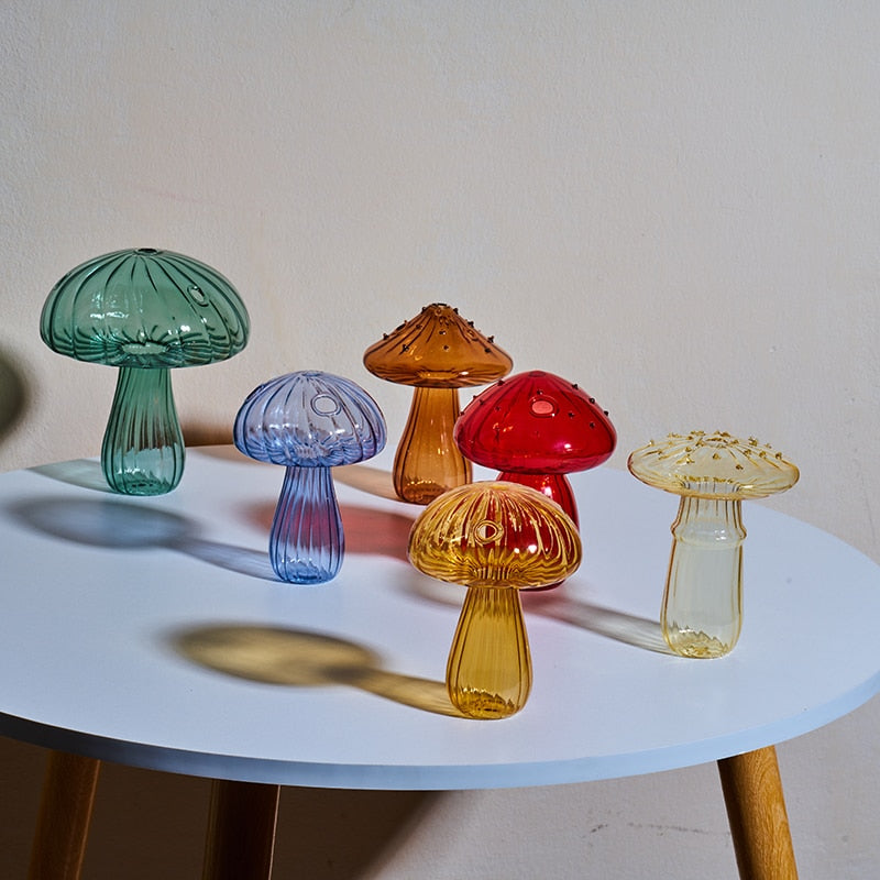 Mini Glass Mushroom Vase