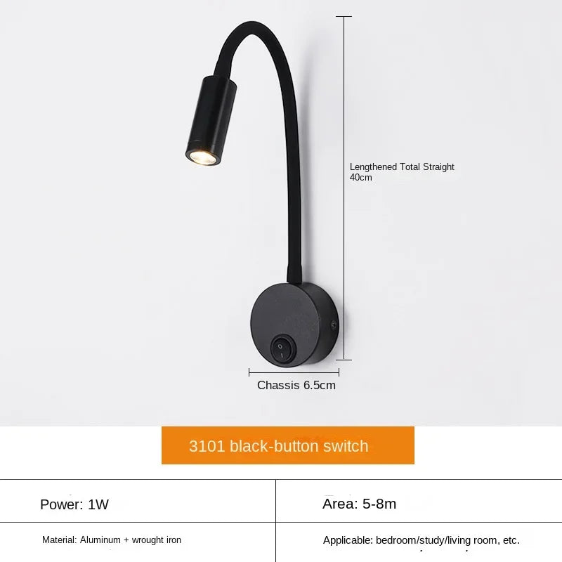 Vielseitige LED-Wandlampe: Modern, Flexibel, Perfekt zum Lesen am Bett