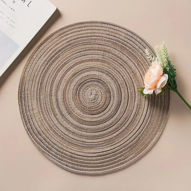 Placemats for Dining Table 1 PC,Heat-Resistant Placemats Stain Resistant Anti-Skid Washable PVC Woven Vinyl Tableware Mat,INS