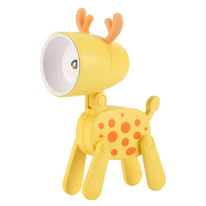 Niedliche LED Nachtlampe - Mini Haustier Hund, Reh, Dinosaurier Klapp-Tischlampe für Kinderzimmer