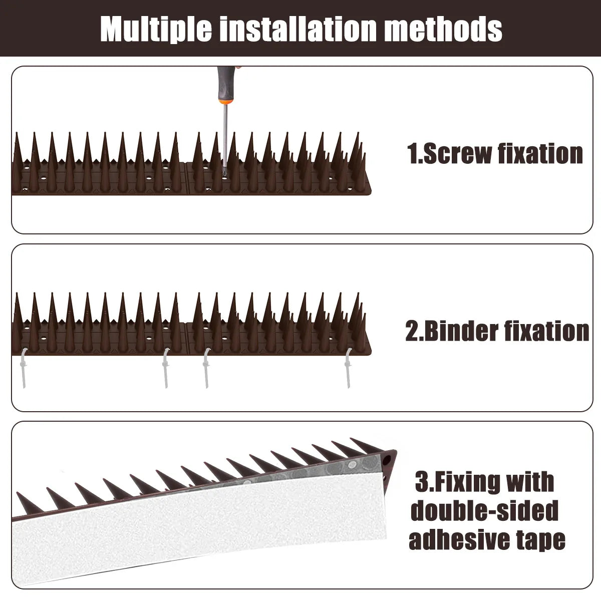 Frendorf | BirdGuard Spikes | Humane Bird Repellent | Flexible and Adjustable | Safe for All Birds