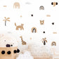 Frendorf | Cartoon Wandsticker Regenbogen und Tiergesichter