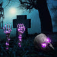 Halloween LED-Skelett-Steckdekoration Gruselige Skelette mit Lichtern Bodenbrecher Garten Friedhof Dekor Realistischer Gruseliger Schädel
