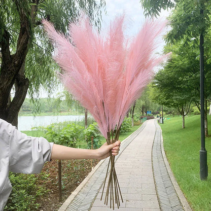 5 Stück 100 cm Künstliches Pampasgras Trockenrohr Blumenstrauß Hochzeitsfeier Dekoration Zuhause Raum DIY Künstliche Pflanzen Dekorationsbedarf