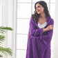 Gemütliche lila Diamant Strickdecke
